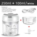 Mini triturador de alho elétrico sem fio 100ml / 250ml Picador portátil Carregamento USB Gengibre Pimentão Máquina de espremer vegetais Cozinha