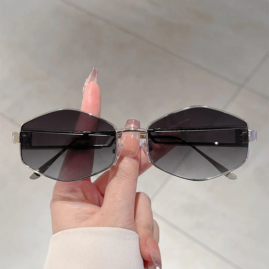 KAMMPT Vintage Polygon Rim Óculos de Sol Masculinos 2025 Novo em Tons Casuais ao Ar Livre Mulheres Elegantes Retro Design de Marca de Luxo Óculos de Sol
