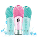 Escova Facial Ultrassônica Elétrica 9 Velocidades, Limpador de Pele Sônica com Vibração de Alta Frequência, Rosto de Silicone Recarregável