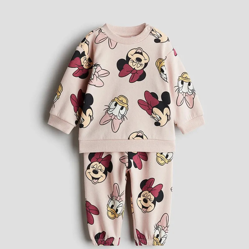 Conjunto de 2 peças para meninos com estampa de moletom infantil 6m-6y Outono Roupas infantis de manga comprida soltas com capuz casual roupas infantis roupas de bebê