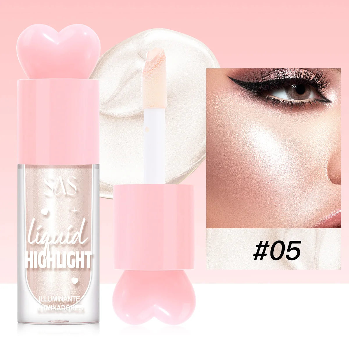 Iluminador Líquido para Contorno Facial Maquiagem Brilho