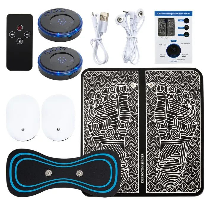 Electric Foot Massager Pad Electrostimulator Massage Mat EMS Muscle Massager Relax Feet Massage Fitness Masajeador USB Charging