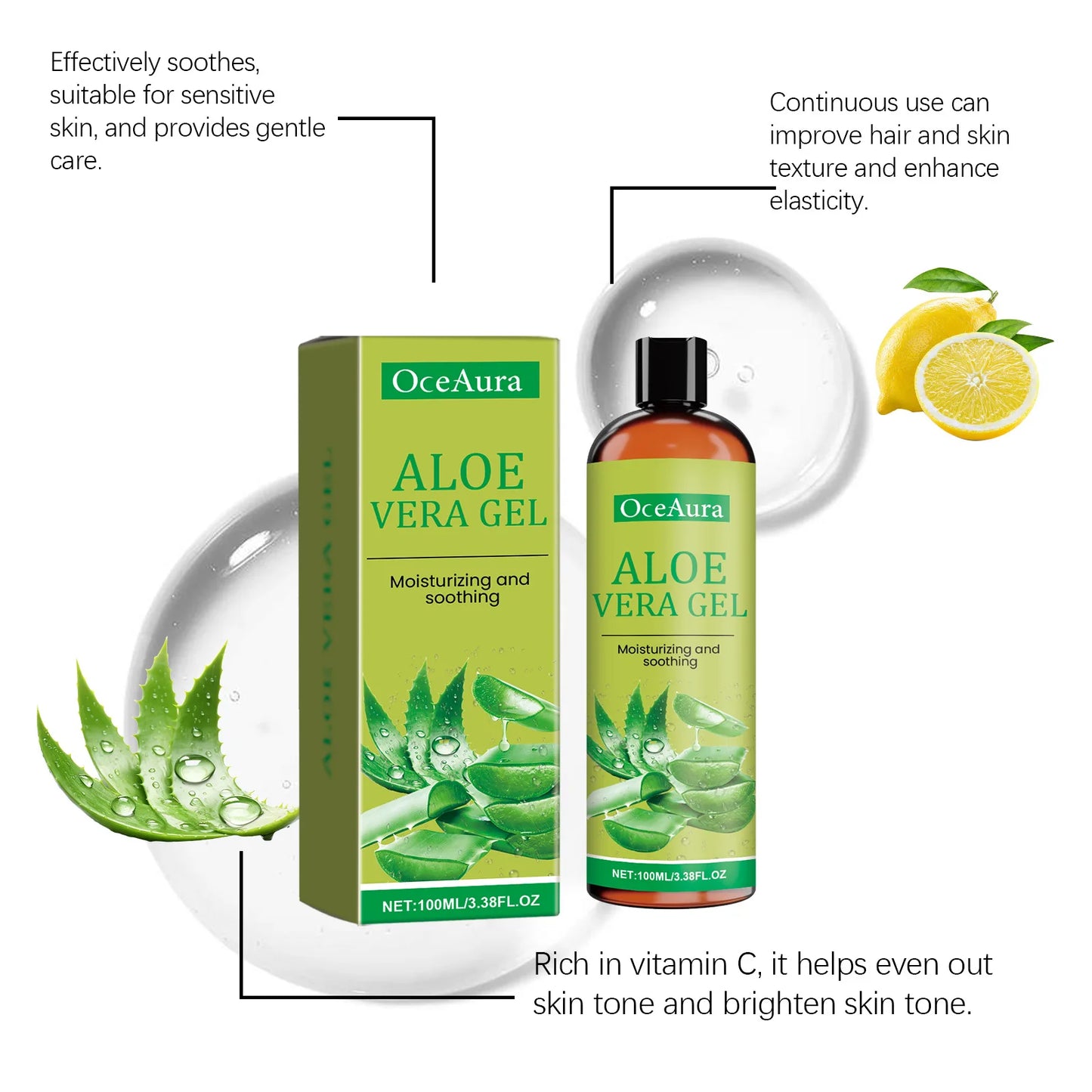 Gel de Aloe Vera Nutritivo Hidratante Suavizante Amaciante