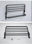 Suporte dobrável preto fosco de 50 cm com gancho suporte de toalha de montagem na parede AlumínioToalheiro