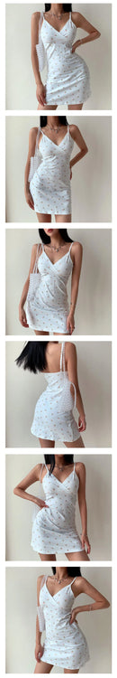 Vestido de tanque com decote em V com impressão vintage para mulheres verão 2025 novo padrão florido saia de tanque roupas femininas comércio exterior