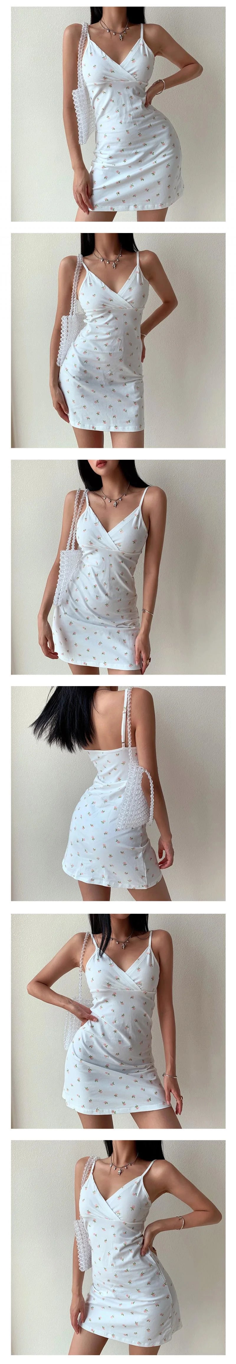 Vestido de tanque com decote em V com impressão vintage para mulheres verão 2025 novo padrão florido saia de tanque roupas femininas comércio exterior