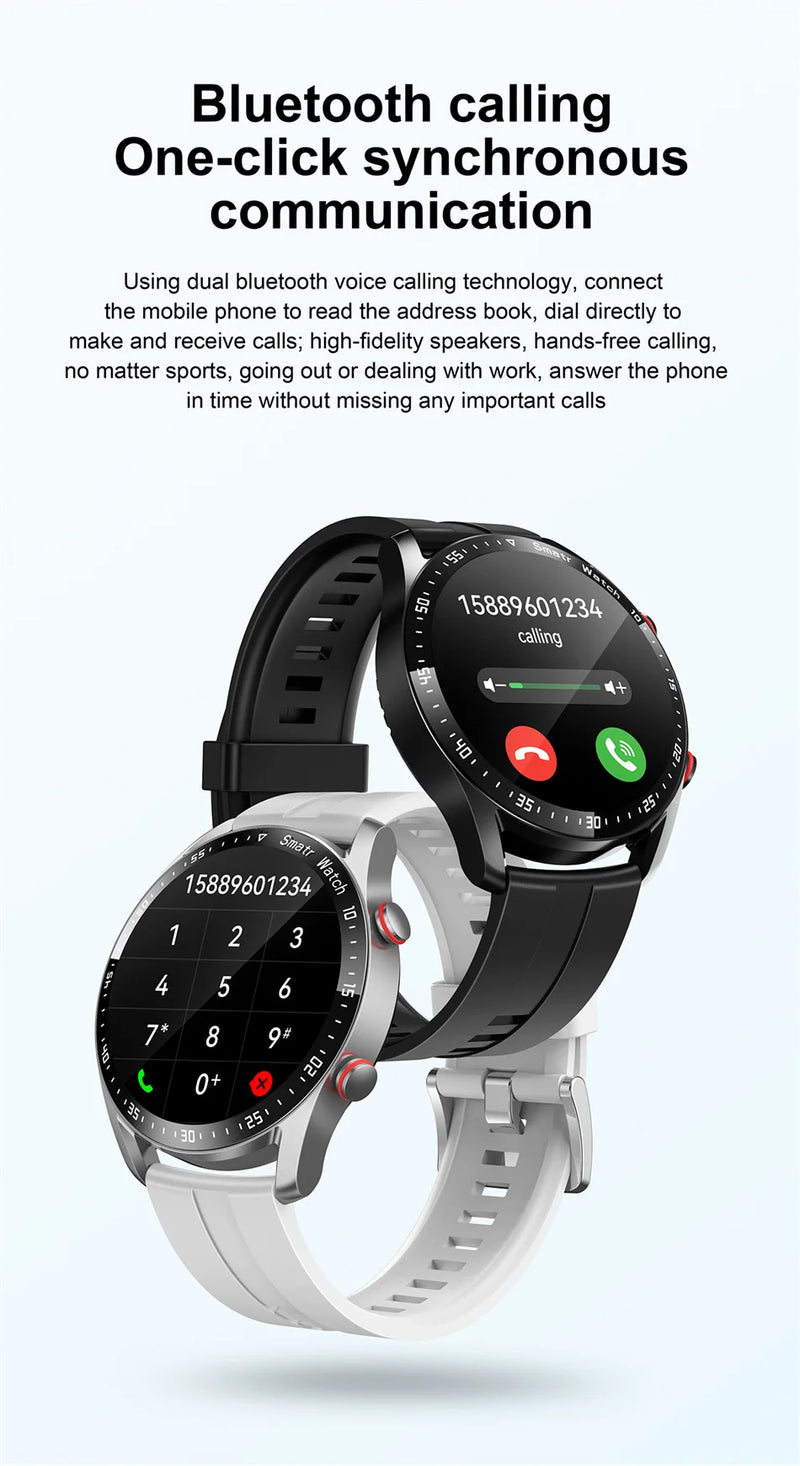 Para Smart Watch da Série Watch GT para Homens e Mulheres, Tela HD, Chamada via Bluetooth, Rastreador GPS, Monitor de Frequência Cardíaca, IP68 à Prova d'Água, SmartWatch Novo 2024