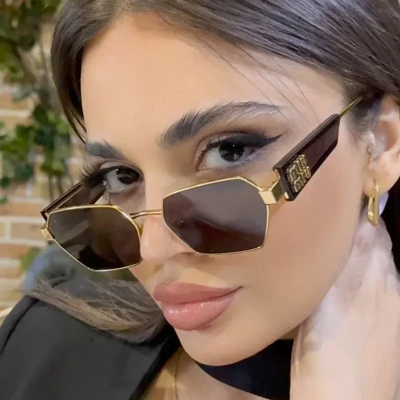 Yoovos Retângulo de Alta Qualidade Óculos De Sol De Marca De Moda Designer De Óculos Vintage Armação De Metal Óculos UV400 Gafas De Sol Mujer