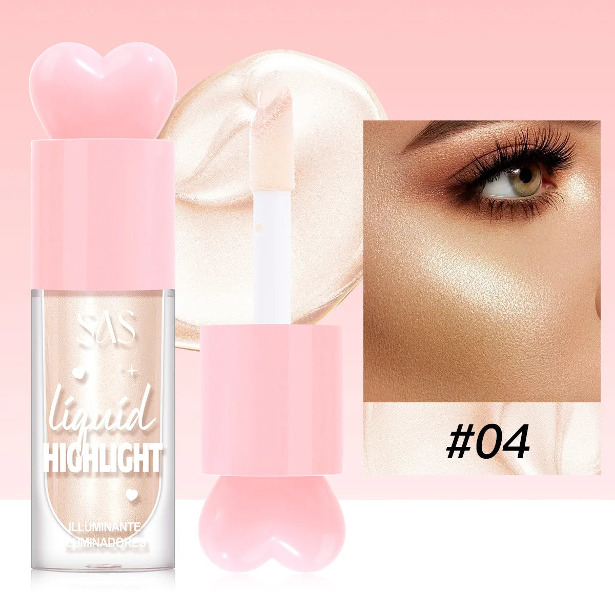 Iluminador Líquido para Contorno Facial Maquiagem Brilho