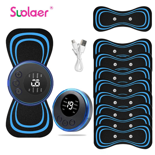 Mini massageador de pescoço EMS portátil Maca de pescoço elétrica para alívio da dor muscular cervical e remendo de massagem de relaxamento de ombro