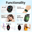 Para GTS Novo Relógio Inteligente Tela HD de 2,01 polegadas Alerta de Chamadas e Mensagens Bluetooth 100+ Modos de Esporte Smartwatch para Homens e Mulheres GPS NFC