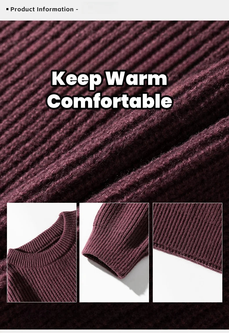 Suéter de gola redonda, cor sólida, básico, masculino, feminino, outono, inverno, parcimonioso, simples, casal, suéter de malha, quente, macio