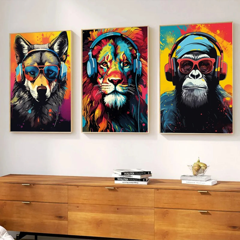 Conjunto moderno de 3 jogos Graffiti Wall Art Canvas Filho Irmão Presente Pintura Gamer Posters para sala de estar Meninos Quarto Home Decor
