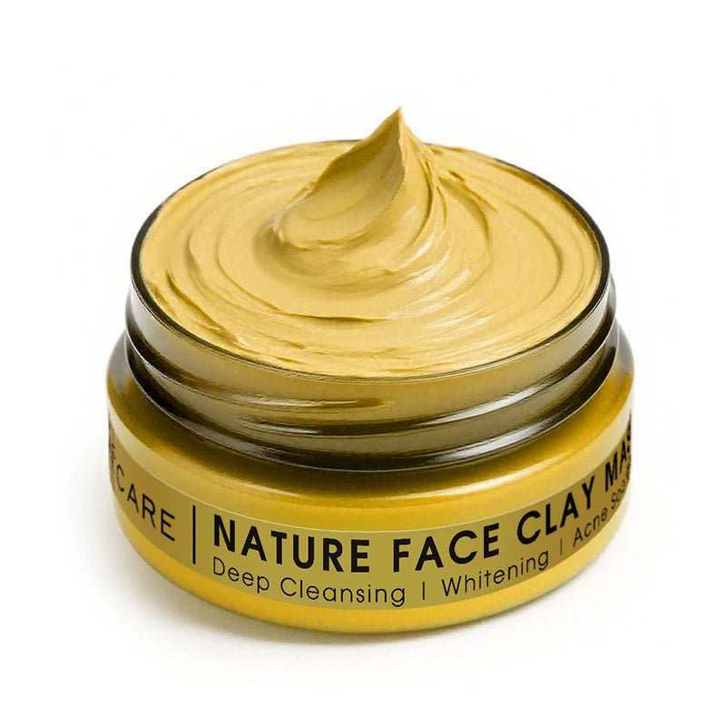 Máscara Facial de Argila com Cúrcuma e Vitamina C para Limpeza Profunda e Hidratação, Cuidados com a Pele, Máscara Facial para Remoção de Cravos e Limpeza de Poros
