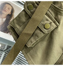 Shorts jeans de bolso grande para mulheres elásticas finas 2024 novas calças cargo curtas de cintura alta primavera/verão para meninas legais calças jeans quentes