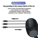 Carregador de apoio de cabeça retrátil para trás multi USB-C rápido para Android, Apple para iPhone, Samsung, acessório para notebook