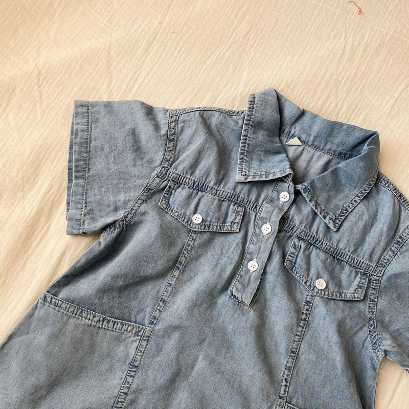 Roupas infantis 2025 verão novo terno jeans para menino ou vestido de menina casual roupas para irmão e irmã