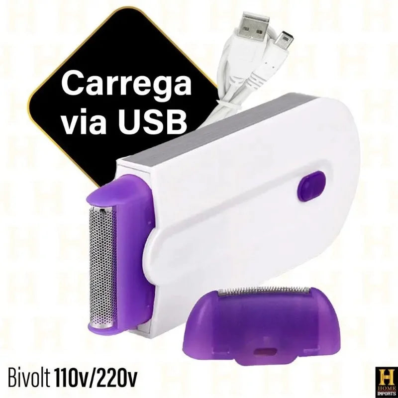 Depilador elétrico feminino para corpo e rosto