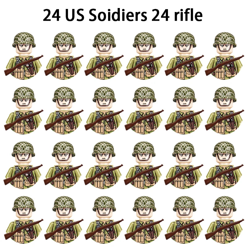40 pcs/lote ww2 personagens militares wwii soldados do exército blocos de construção montagem de tijolos do exército nacional armas brinquedos para crianças