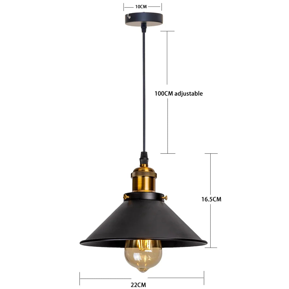 Abajur de ferro LED vintage Retro Lustres Rússia Luzes pendentes para Loft Cozinha Sala de jantar Quarto Iluminação doméstica Lâmpada suspensa