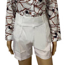 Shorts Femininos Bottoms Hot Pants Verão Chic Cor Sólida Zíper Traseiro Hot Pants Cintura Alta Cor Sólida Zíper Traseiro Slim Shorts