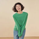 Pulôver feminino outono/inverno 100% puro suéter de caxemira casual suéter de malha gola redonda solto Tops básico versátil Blusa