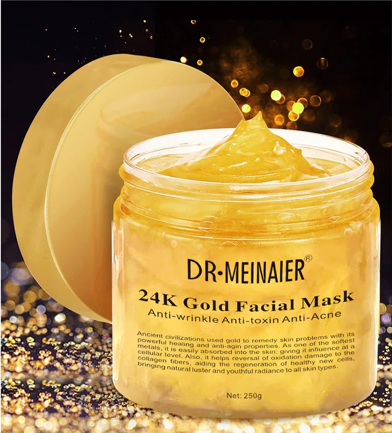 Máscara facial de sono reparadora com colágeno e ouro 24K 250g