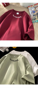 Camisetas grandes masculinas, camiseta branca de algodão 5XL para homens, casual, verão, moda, estampa de letras, gola, camisetas, roupas masculinas