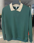 Moletom com capuz de gola polo de manga comprida unissex, blusa de moletom fashion com blocos de cores e patchwork, com capuz para homens, elegante, moletom masculino