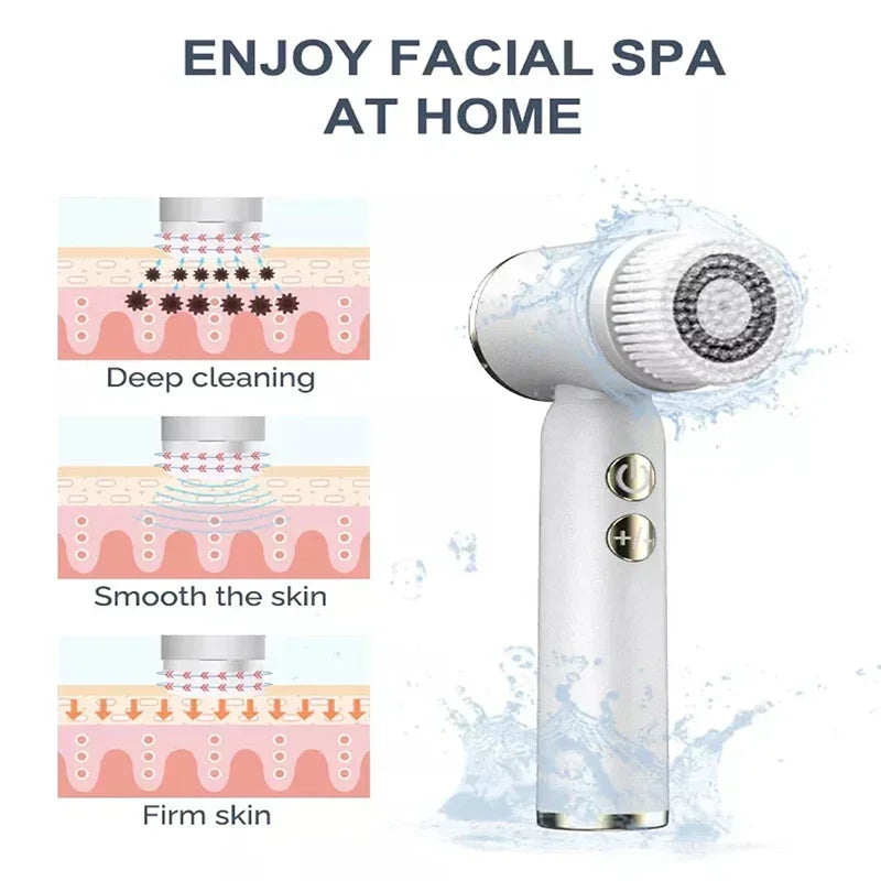 Escova de Limpeza Elétrica 6 em 1 Limpador Facial Ultrassônico