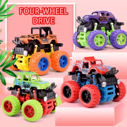 Puxe para trás o carro de brinquedo Rotação inercial do carro Veículo off-road com tração nas quatro rodas SUV Racing Power Car Toy CarGift para crianças