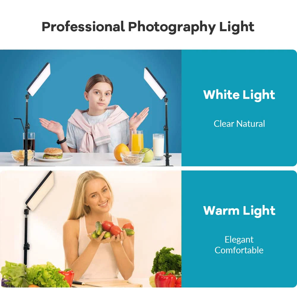 Luz de Videoconferência LED para Fotografia, Luz de Preenchimento Dimmable para Estúdio de Fotografia, Lâmpada de Preenchimento para Transmissão ao Vivo no Tiktok e Youtube