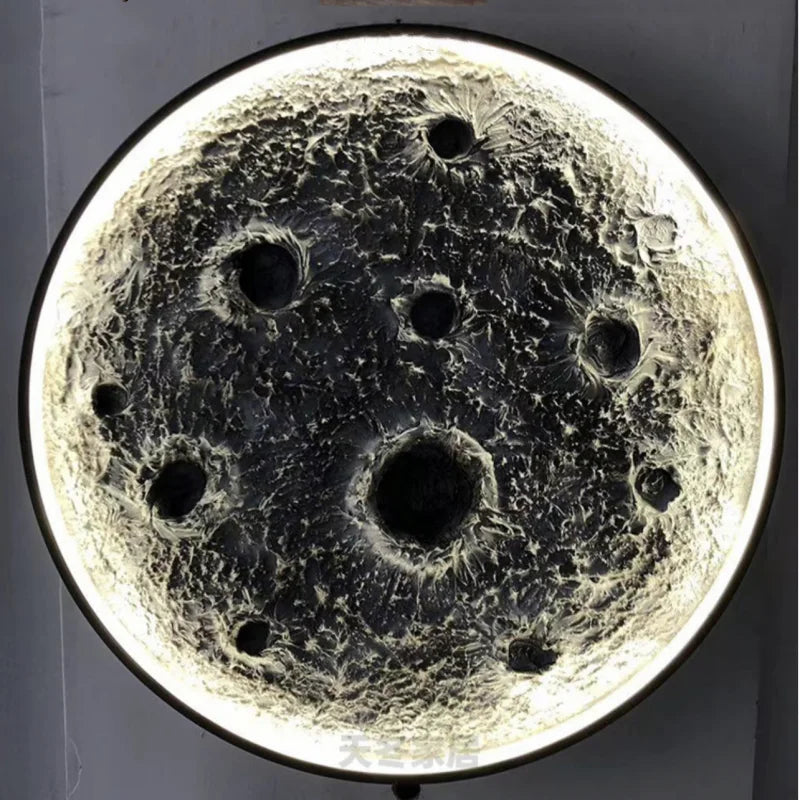 Lâmpada de parede 3D Crater moderna Luxo Redondo Tridimensional Alívio Lua Design Embelezado Decoração de Casa 3 Cor Lâmpada Mural