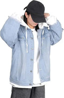 Lilo&stitch Hip Hop Jaquetas Jeans com Capuz para Homens Roupas Femininas Outono Inverno Jaqueta Masculina Patchwork Jaqueta Jeans Streetwear Roupas