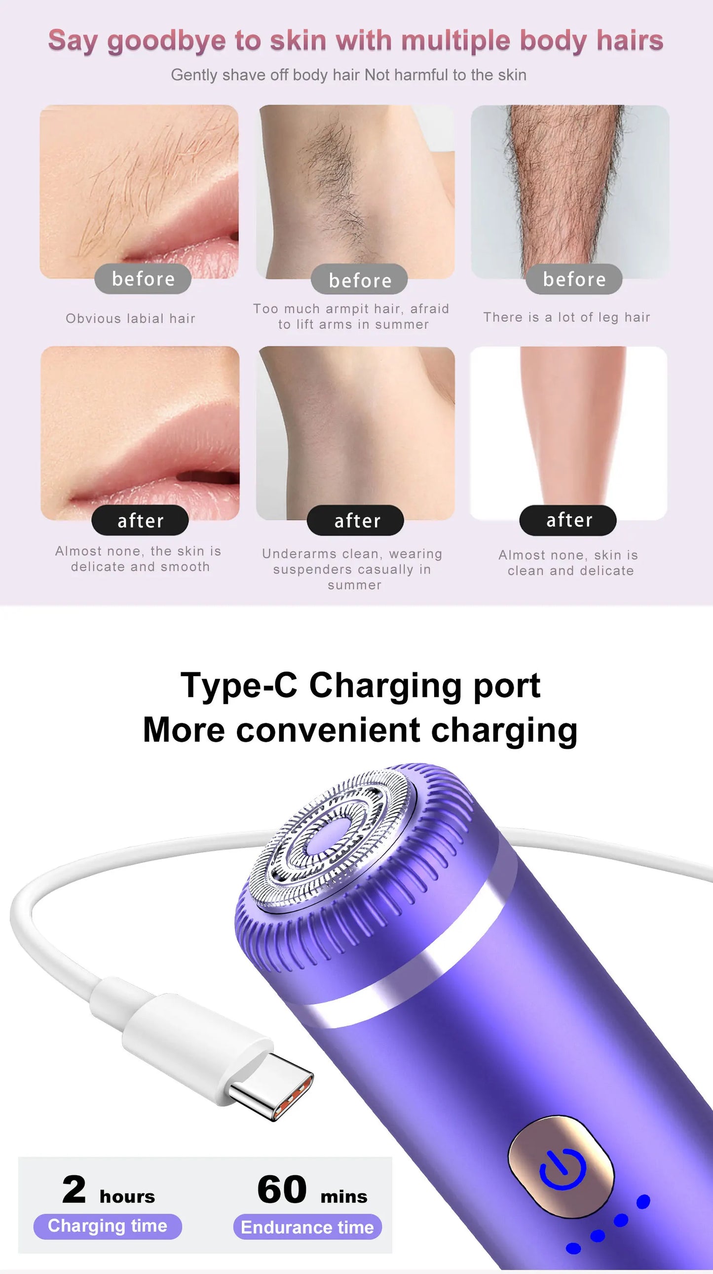 Removedor de Pelos Faciais para Mulheres