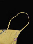 Vestido Feminino Casual Oymimi com Estampa Amarela Elegante Alças Finas Costas Abertas Moda Outono Cintura Alta Vestido de Tornozelo