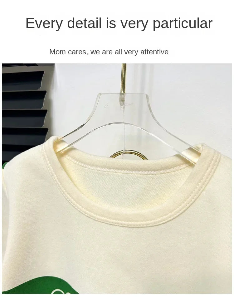 2024 Novo Terno de Manga Curta para Crianças Listrado Meninas Meninos Conjunto Tops de Verão + Roupas de Bebê Curtas para Uso Infantil