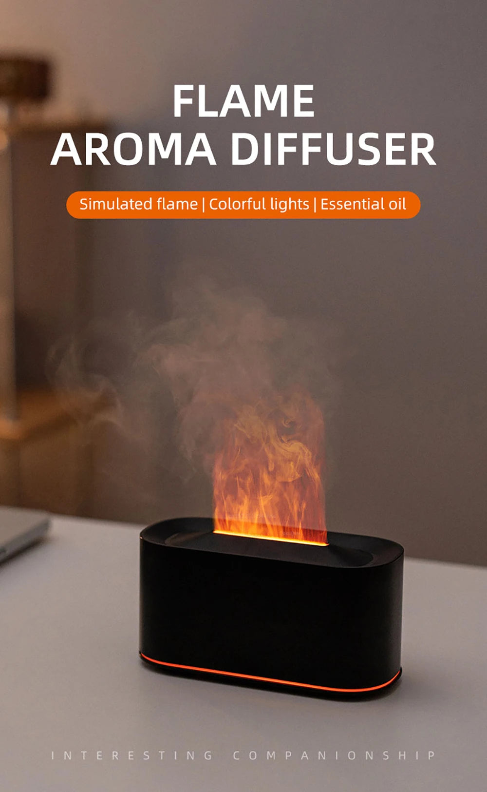 Humidificador de Aromas com Chama Difusor