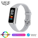 LIGE Amoled Relógio Inteligente Masculino 2023 Banda Inteligente Mulheres Frequência Cardíaca Sangue Smartwartch Pulseira Inteligente À Prova D'Água Rastreador de Fitness Esportivo