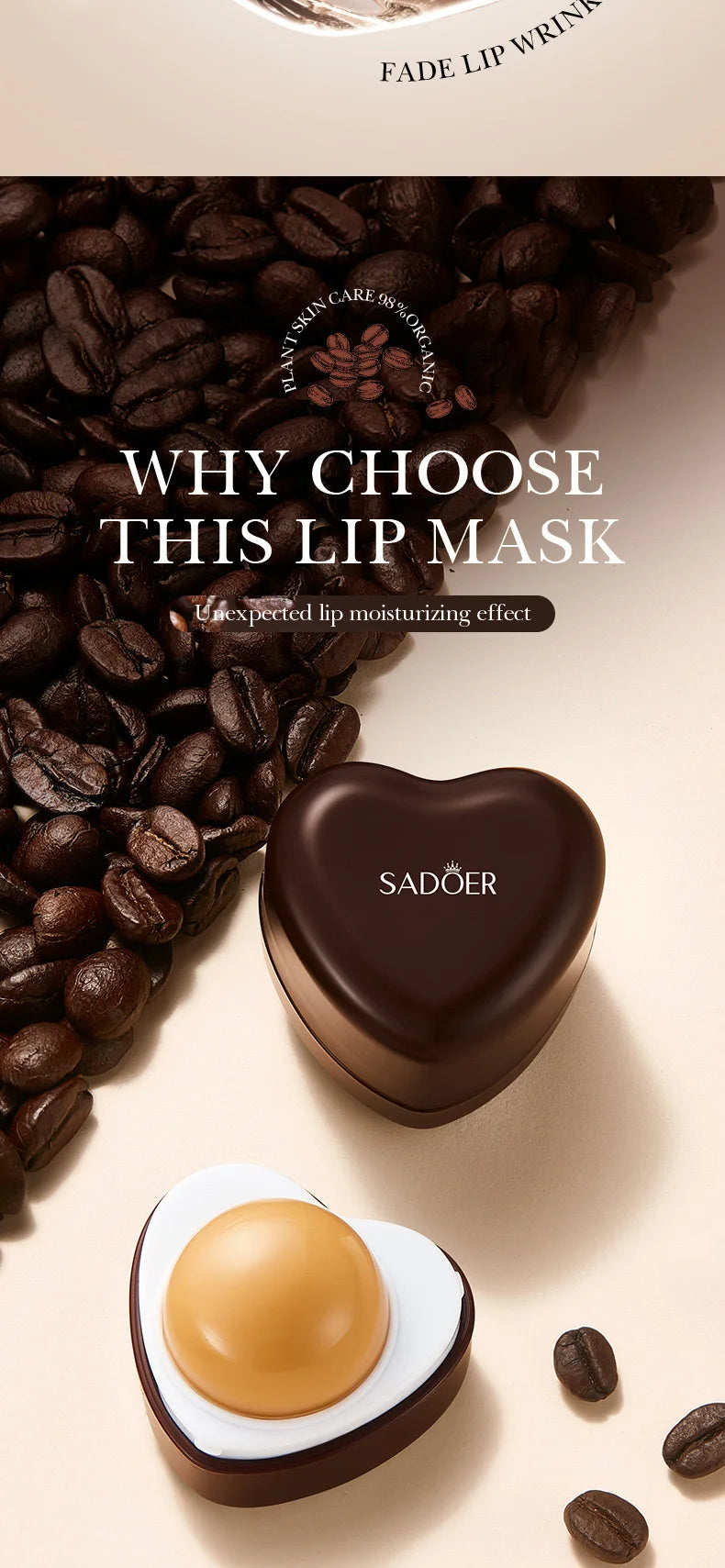 Máscara Labial Hidratante SABOR café