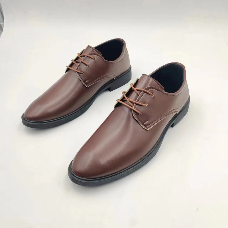 Primavera e Outono Britânico Casual Business Formal Sapatos de Couro Sapatos Masculinos Aumentando Sapatos Únicos Sapatos Sapatos Casuais Terno
