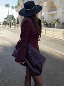 Bornladies Outono Inverno Cintura Fina Chic Blazer Casacos Senhoras Escritório Senhoras Trespassado Moda Ternos Jaqueta Roupas Femininas