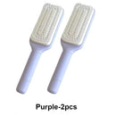 Escova de Cabelo Autolimpeza Escova de Cerdas Retráteis Escova de Cabelo Antiestática Massageador de Couro Cabeludo Pente com Botão para Queda de Cabelo Pente para Remoção de Cabelo com Bolsa de Ar