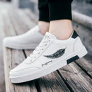 Homens brancos Calçados Esportivos Moda Homens Sapatos Casuais Homem de Couro Flats Conforto Resistente Tênis Casuais Masculinos Zapatillas De Hombre