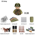 40 pcs/lote ww2 personagens militares wwii soldados do exército blocos de construção montagem de tijolos do exército nacional armas brinquedos para crianças