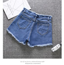 2023 Verão Mulher High Haist Jeans Shorts Moda Ásperas Denim Calças Curtas Colegial Calças Casuais Azul Preto Branco Jeans