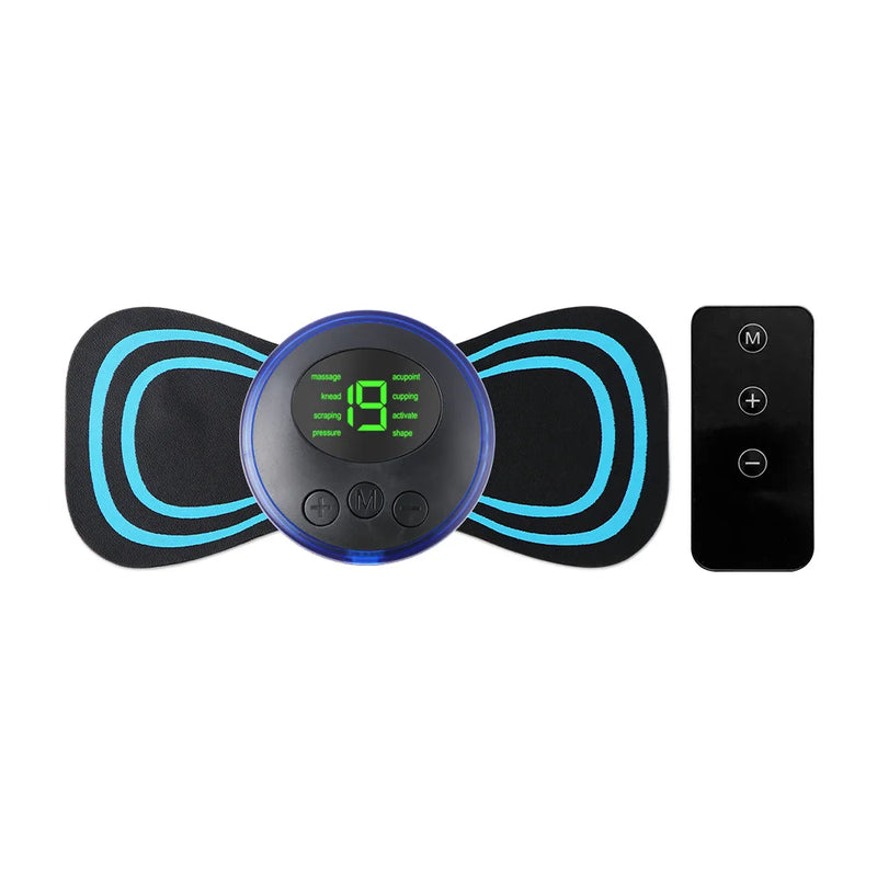 Mini massageador de pescoço EMS portátil Maca de pescoço elétrica para alívio da dor muscular cervical e remendo de massagem de relaxamento de ombro