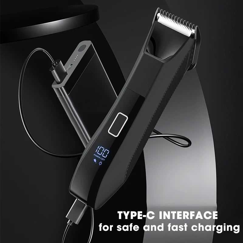 RESUXI 2 em 1 Aparador de Cabelo Elétrico Masculino Body Grooming Clipper Virilha Depiladora Púbica Lâmina de Cerâmica À Prova D'Água Macho Barbeador
