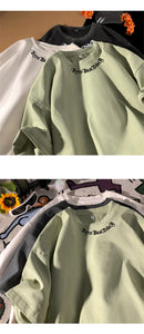 Camisetas grandes masculinas, camiseta branca de algodão 5XL para homens, casual, verão, moda, estampa de letras, gola, camisetas, roupas masculinas