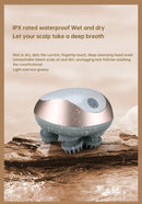 Massageador de Cabeça Elétrico de Silicone com Ventosa Magnética para Couro Cabeludo, Recarregável, Silicone para Ombro, Multifuncional, Amassamento e Vibração, Spa para Cabeça